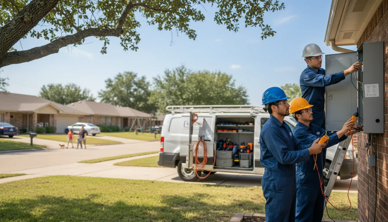 Certified electrician providing emergency electrical services in Leroy, TX